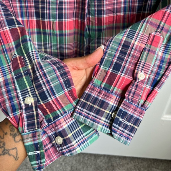 Polo Ralph Lauren Kids Red, Green, and Blue Plaid Shirt - Picture 7 of 9